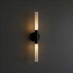 Modern Linear Wall Sconce, Double Tube Opal Light, Brass/Black/Nickel Finish, Mid Century Vanity Bathroom Hallway Sconce