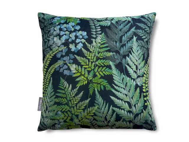 Ferns Velvet Cushion Cover, Woodland Design, Handmade in The UK - image 1