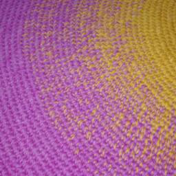 Handmade Wool Round Rug, Modern Color Block Design - thumbnail 4
