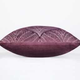 Wine Velvet Euro Sham Cover Embroidered Zari Leaf Pillow - Bmcc166 - thumbnail 3