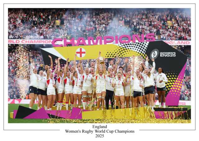 England Women Rugby World Cup 2025 Champions Poster Print Gift Souvenir A4/A3 A3+ - image 1