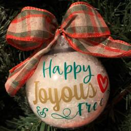 Happy Joyous & Free Christmas Tree Ornament, Recovery Aa Or Na - thumbnail 2