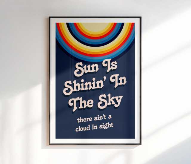 Electric Light Orchestra - Mr Blue Sky Lyrics Print Wall Art A4 A3 A5 Unframed Indie Music Rock Pop - image 1