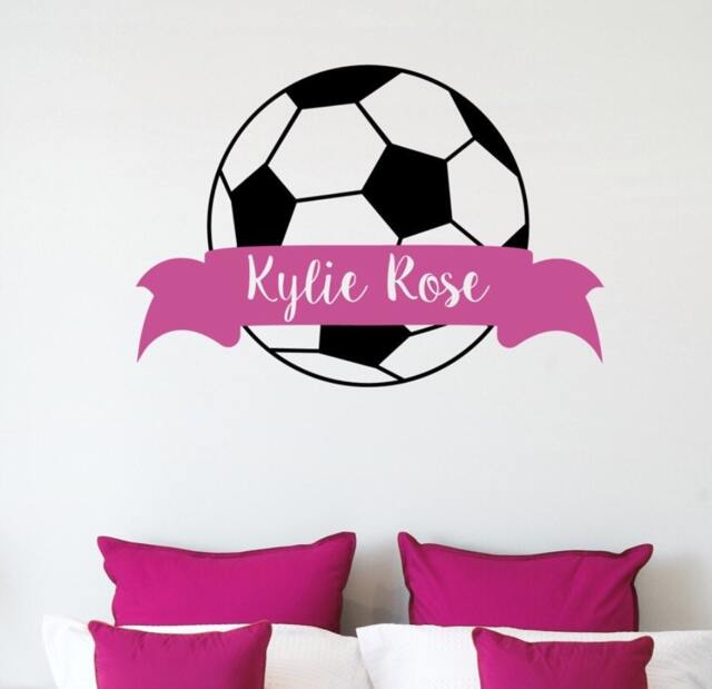 Girls Soccer Team Banner Custom Name Wall Decal For Kids Room Playroom Athletic Fun Large Personalized Art Sport 211 - image 1