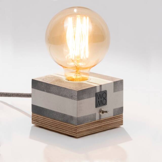 Hand-Painted Concrete Table Lamp, Design Industrial Decor, Edison Bedside Home Decor - image 1