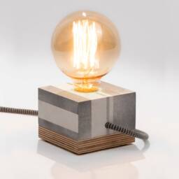 Hand-Painted Concrete Table Lamp, Design Industrial Decor, Edison Bedside Home Decor - thumbnail 2