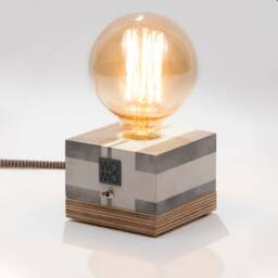 Hand-Painted Concrete Table Lamp, Design Industrial Decor, Edison Bedside Home Decor - thumbnail 3