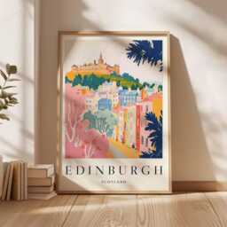 Edinburgh Scotland Travel Poster Cityscape Wall Art - thumbnail 3