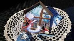 Decoupage Cat Key Holder, Wooden House Organizer