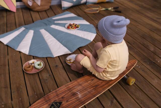 "Linen Sun Mat ""Waves At The Ocean Beach" - image 1