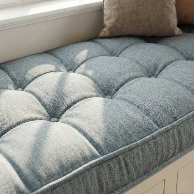French Cushion Indoor, Tufted Bench Cushion, Window Seat Reading Nook Comfy Floor - image 1