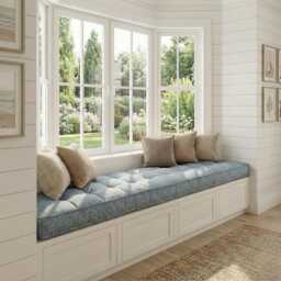 French Cushion Indoor, Tufted Bench Cushion, Window Seat Reading Nook Comfy Floor - thumbnail 3
