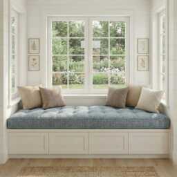 French Cushion Indoor, Tufted Bench Cushion, Window Seat Reading Nook Comfy Floor - thumbnail 2