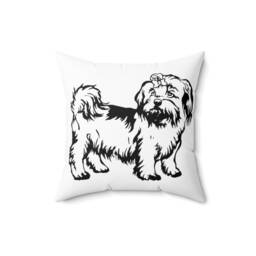 Shih Tzu Spun Polyester Square Pillow - thumbnail 1