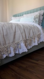 Tassel Fringe Bedspread Oversize King Queen Shabby Chic Bedding Bed Spread Pink Ivory White Crochet Lace Trim Turkish Linen Coverlet Blanket - thumbnail 1