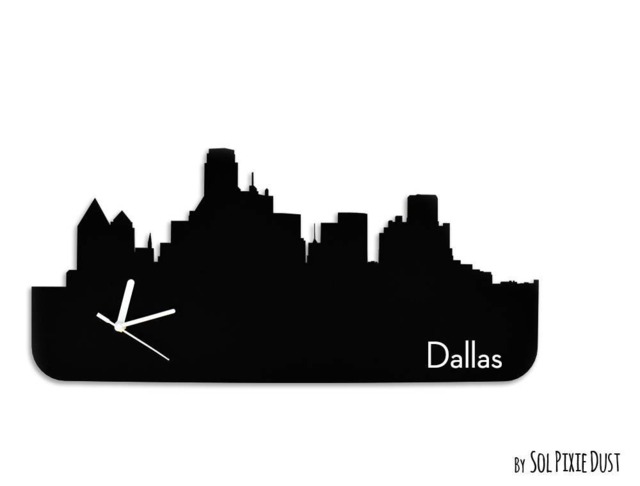 Dallas Skyline - Silhouette Wall Clock - image 1