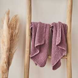 Set Of 2 Waffle Linen Hand Towels Heavyweight Cotton-Linen Blend - thumbnail 4