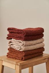 Set Of 2 Waffle Linen Hand Towels Heavyweight Cotton-Linen Blend
