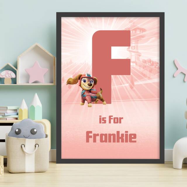 Paw Patrol Print - Everest Letter & Name Personalised Poster Wall Art - image 1