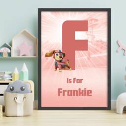 Paw Patrol Print - Everest Letter & Name Personalised Poster Wall Art - thumbnail 1