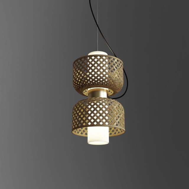 Handmade Woven Bamboo Pendant Light Minimalist Sustainable Home Decor - image 1