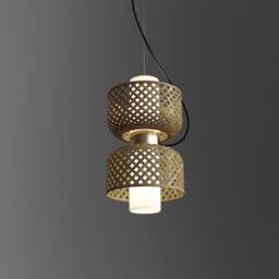 Handmade Woven Bamboo Pendant Light Minimalist Sustainable Home Decor - thumbnail 1