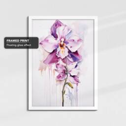 Vibrant Orchid Flower Petals Abstract Oil Painting Framed Poster Print & Canvas Wall Decor Art Bedroom Home Interior Floral Gift - thumbnail 3