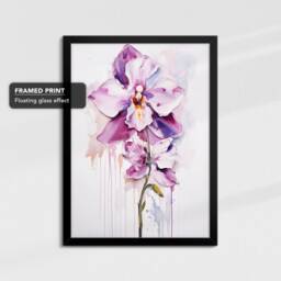 Vibrant Orchid Flower Petals Abstract Oil Painting Framed Poster Print & Canvas Wall Decor Art Bedroom Home Interior Floral Gift - thumbnail 2