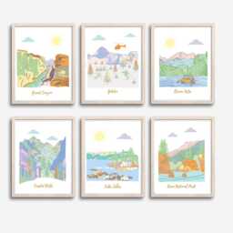Travel Nursery Art - Grand Canyon, Buena Vista, Lake Tahoe, Crested Butte - Pastel Colors - thumbnail 2