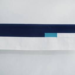 Nautical Valance, Navy Blue White Teal Rod Pocket Modern Valence For Beach Cabin Decor, Custom Made To Order - thumbnail 2