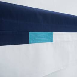 Nautical Valance, Navy Blue White Teal Rod Pocket Modern Valence For Beach Cabin Decor, Custom Made To Order - thumbnail 3