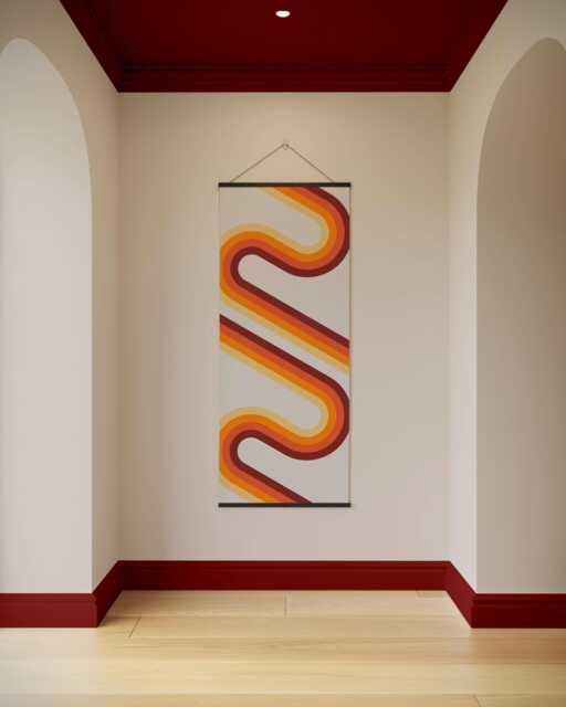 Vintage Retro Lines Tapestry - Wall Hanging Unique Art - image 1