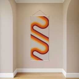 Vintage Retro Lines Tapestry - Wall Hanging Unique Art - thumbnail 2