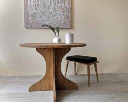 Handmade Rustic Pine Round Table Solid Wood Dining Table - Ref. 00108