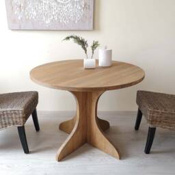 Handmade Rustic Pine Round Table Solid Wood Dining Table - Ref. 00108 - thumbnail 2