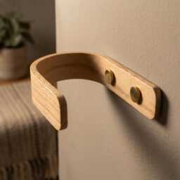 Curtain Holdbacks, Oak Tiebacks, Wooden Pull Backs, Interior Design, Brass Fittings - thumbnail 2