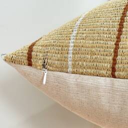 Brown Tribal Hemp Hand Woven Natural Dye Color Hmong Lumbar Pillow Cover - thumbnail 3