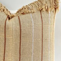 Brown Tribal Hemp Hand Woven Natural Dye Color Hmong Lumbar Pillow Cover - thumbnail 2