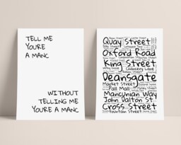 Tell Me You're A Manc, Without Telling Manc Wall Print Set, Manchester Streets Print, Prints - thumbnail 1