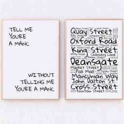 Tell Me You're A Manc, Without Telling Manc Wall Print Set, Manchester Streets Print, Prints - thumbnail 2