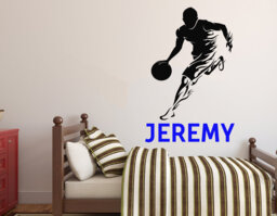 Custom Name Basketball Player Wall Decal Removable Sports Decor 2253 - thumbnail 1