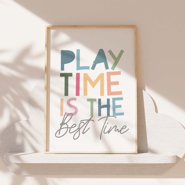 Playroom Prints, Wall Art, Shared Bedroom, Rainbow Play Print, Nursery Boys Girls Home Decor - image 1