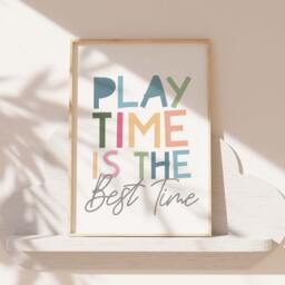 Playroom Prints, Wall Art, Shared Bedroom, Rainbow Play Print, Nursery Boys Girls Home Decor - thumbnail 1