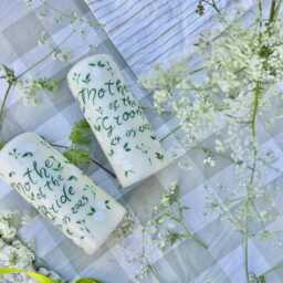 Personalised Hand Painted Mother Of The Bride Candle, Groom Gift, Bridesmaid Proposal Candle - thumbnail 2