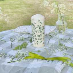 Personalised Hand Painted Mother Of The Bride Candle, Groom Gift, Bridesmaid Proposal Candle - thumbnail 1