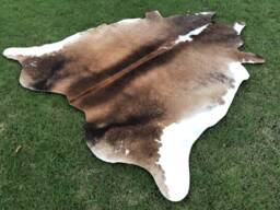 Tricolor Natural Cow Skin Area Rug Hand Made Cowhide Leather Hide For Bedroom Southwestern Carpet - thumbnail 1