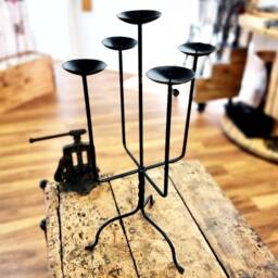 Peek Through Large Candelabra, Five Candle Sticks, Traditional, Hand Forged, Perfect For Dining Table, Tall Stick, Metal Candlestick - thumbnail 3