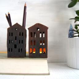 Gifts For Teachers-Ceramic Pencil Holder-Tealight & Candle Holder-Pottery - thumbnail 2