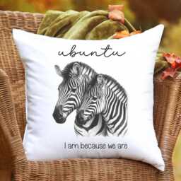 Zebra Cushion Cover Pillow Ubuntu South African Mother Child Baby Couple New Home Housewarming Personalised - thumbnail 3