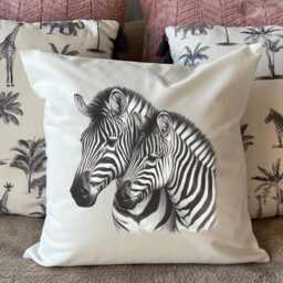 Zebra Cushion Cover Pillow Ubuntu South African Mother Child Baby Couple New Home Housewarming Personalised - thumbnail 2